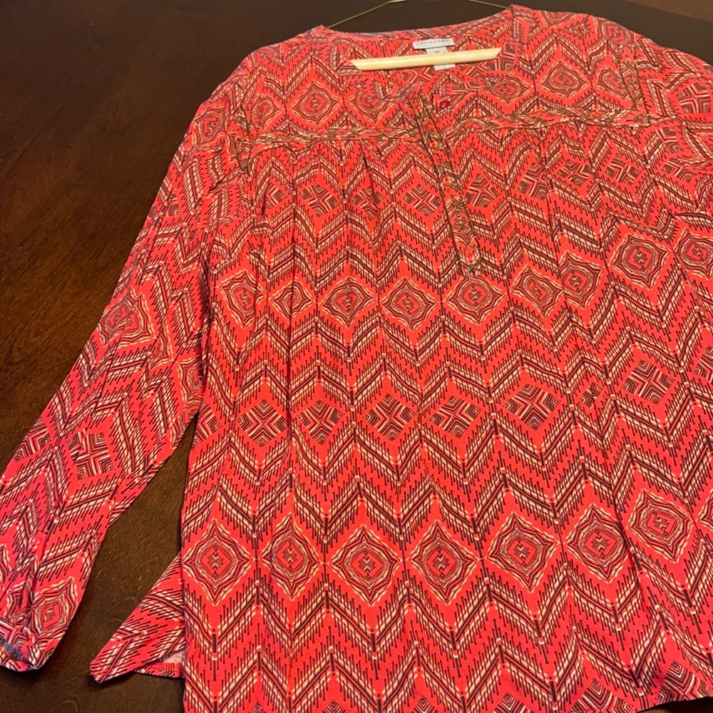 2X Red and Black Blouse from Catherine’s